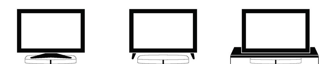 Sonos PLAYBASE 5 Riktlinjer för placering av tv:n PLAYBASE kan placeras antingen under tv:n eller på en hylla.