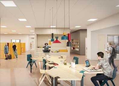 Visionsbild nya Stavsborgsskolan, Nacka Medicinaren 23, Huddinge Färdigställande är beräknat till oktober 2018 för Älvängen och juli 2019 för Villa Vikhem.