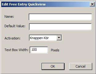 Fritext-urvalslistor Fritext-urvalslistan, som också är ny i 6.4, består av en textbox där du kan skriva in vad som helst.