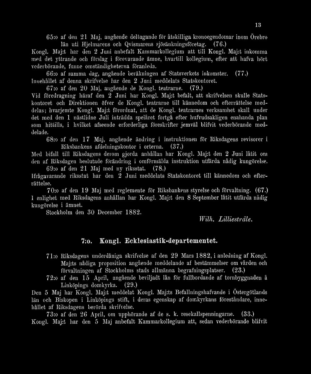 Maj:t inkomma med det yttrande och förslag i förevarande ämne, hvartill kollegium, efter att hafva hört vederbörande, funne omständigheterna föranleda.