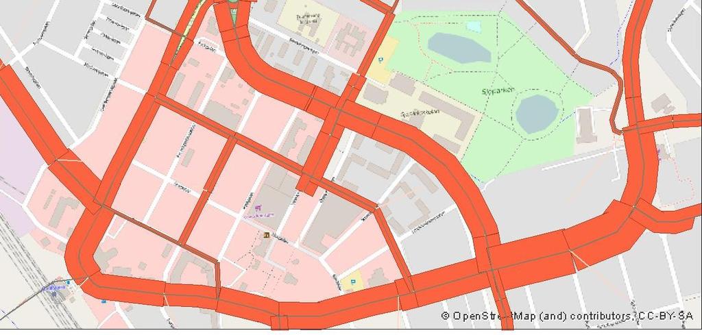 Det framgår att trafikmängderna är betydligt större på E45 än på den parallellgående Roslingsvägen.