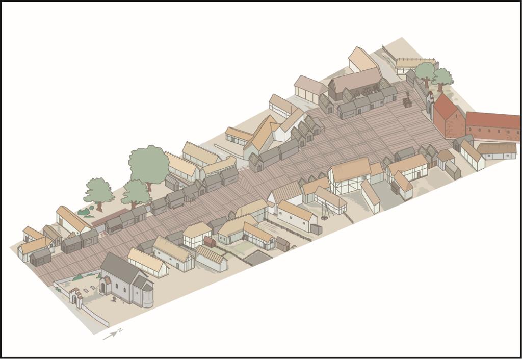 Kyrkogatan. Stora södergatan kan ses som handelsstråket till det slutliga målet och marknadsplatsen i stadens hjärta. Torget var kantat av handelsbodar, vilka finns omnämnda i de historiska källorna.