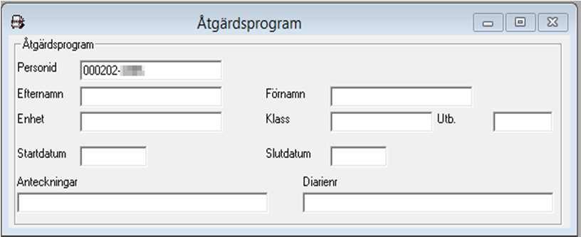 Åtgärdsprogram förlängda fält Fälten för Enhet, Klass och Utbildning har utökats så