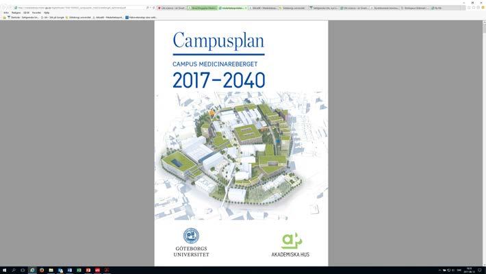 Nya campusplanen projektplan * Övergripande Campus Medicinarberget 2017-2040 Omsätta planen till detaljplaner tillsammans med Göteborgs Stad (2017-) Initiera arbete kring områdets identitet (2017)