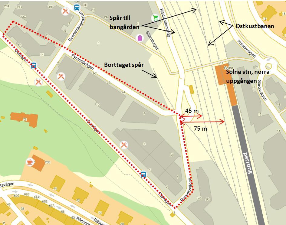 3.2.1 Ostkustbanan Allmänt Ostkustbanan går genom öster om planområdet i nord-sydlig riktning.