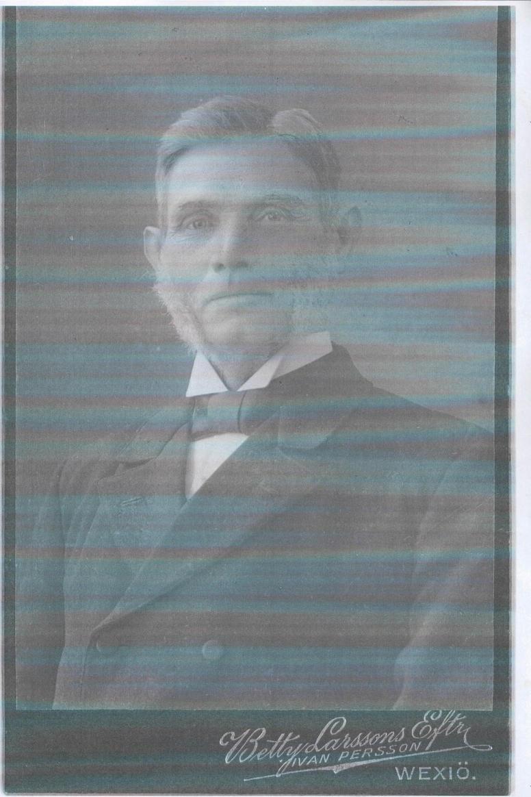 Probandus Anders Johan Carlsson (1). hemmansägare. Born 1852-07-28 in Nilsagård, Hössjö, Slätthög (G) (hfl). Died 1919-05-25 in Nilsagård, Hössjö, Slätthög (G).
