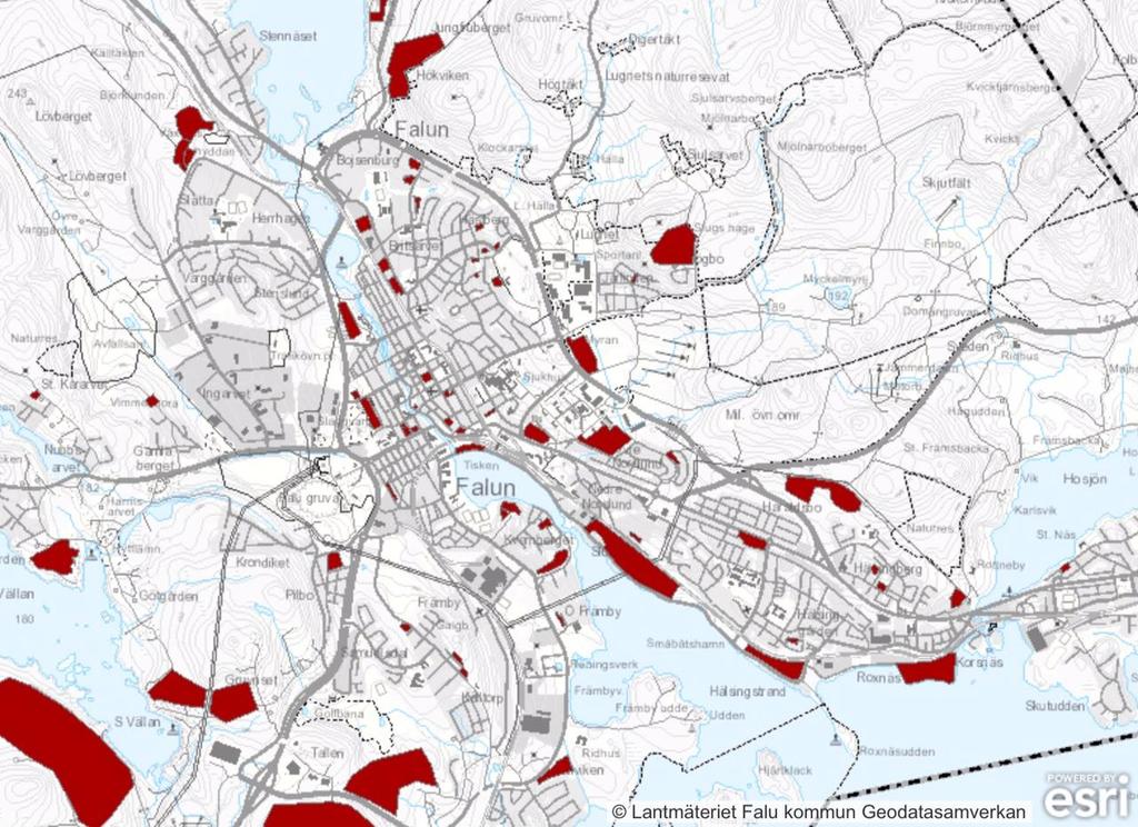 Utpekade lägen för framtida bostäder Frågan lyftes av KPR vilka lägen som är utpekade för nya bostäder framåt? Förslaget till fördjupad översiktsplan för Falu tätort ger viss vägledning.