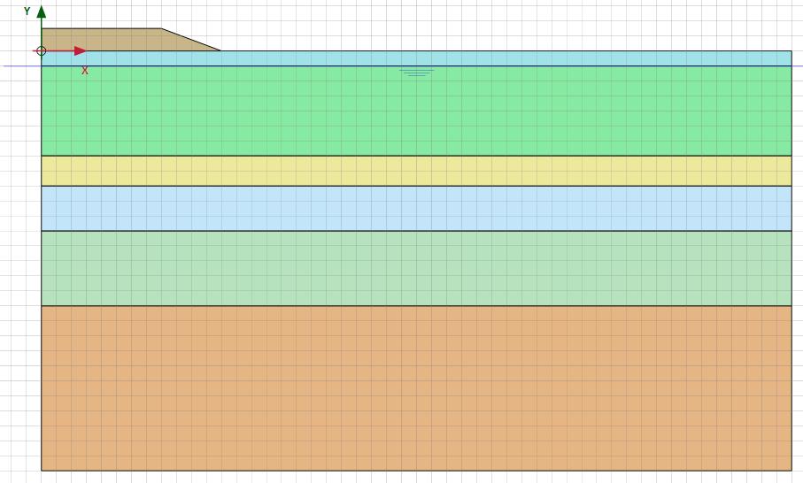 4.3.1 Analystyp Simuleringarna utförs i plant deformationstillstånd (Figur 19) och som axisymmetrisk modell (Figur 20) och med 15 noder för vardera