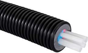 Bild: Uponor Ecoflex Quattro Uponor Ecoflex Quattro är ett isolerat rörsystem som är utvecklat för transport av värme och tappvarmvatten utomhus för byggnader.