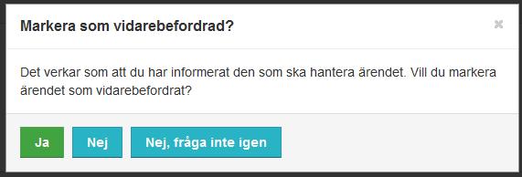 Om man vill skicka e-post med en länk till ett intyg för att informera den som ska hantera frågan/svaret använder man knappen med en pil på.