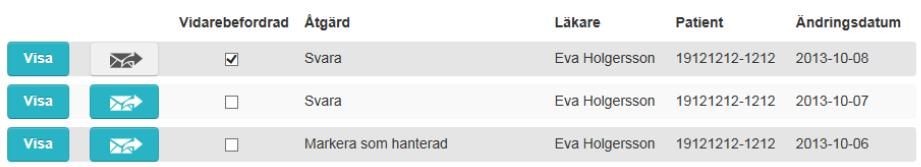 5. För att ta bort markeringen för vidarebefordrad klickas checkboxen ur Observera! 1.