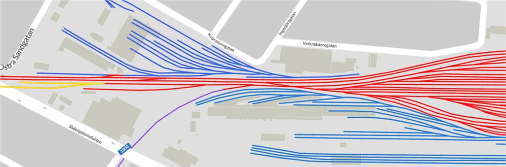 Eftersom anläggningen har flera funktioner och intressenter har den även flera olika spårförvaltare.