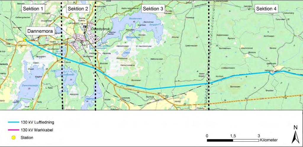 Figur 6. Utbyggnadsförslag sektion 1, 2, 3 