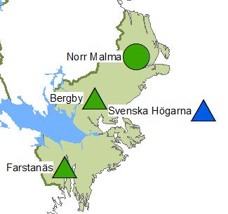 Rapport C 288 - Marknära ozon i bakgrundsmiljö i södra Sverige Ozonmätnätet i södra Sverige 217 IV-8 Stockholms län Stockholms län tillhör kustzonen, den ostliga och den nordliga zonen i den