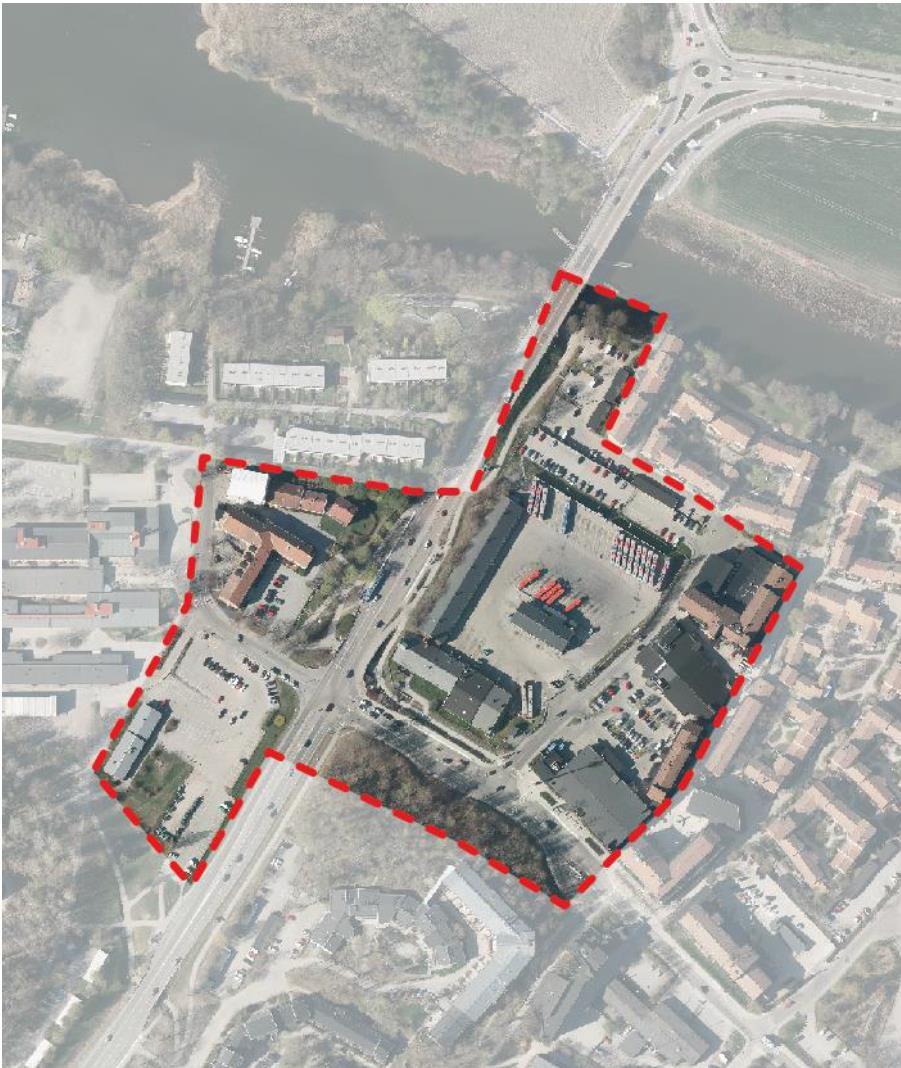 6 (35) Bild 1. Programområdet. Gång- och cykeltrafik Gång- och cykelvägnätet är relativt väl utbyggt inom programområdet.