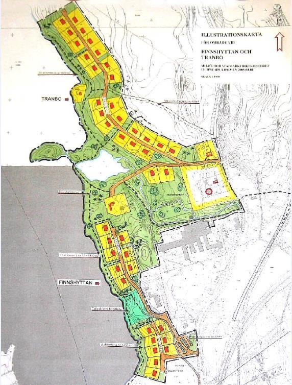 2. Illustrationsförslag Önskemål i tidigare utredningar av området har varit att undvika en genomfartsväg för att nå hela området.