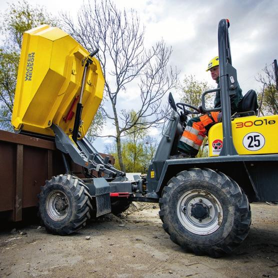 Högtippande dumprar. Starka, stabila och flexibla. Nyhet! 2 och 3-tons högtippande dumprar. Extremt smidig och stabil - även med tung last.