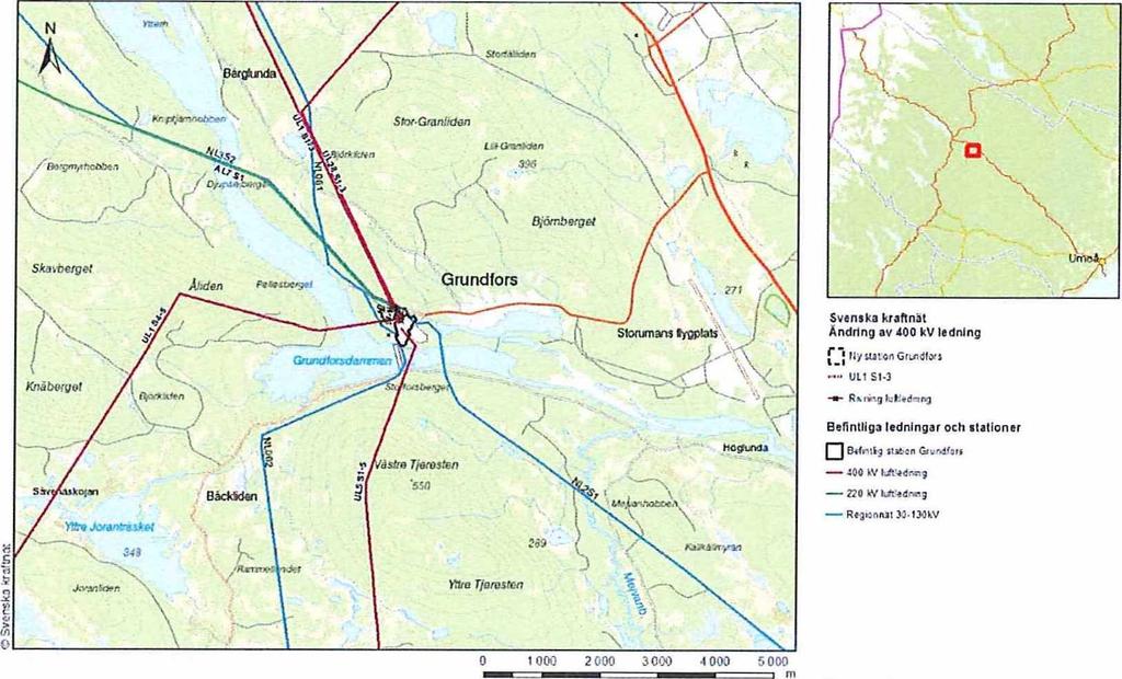 2(9) Bakgrund Svenska kraftnät planerar att flytta och förnya stamnätsstationen Grundfors i Storuman kommun och genomföra därmed nödvändiga ledningsåtgärder.