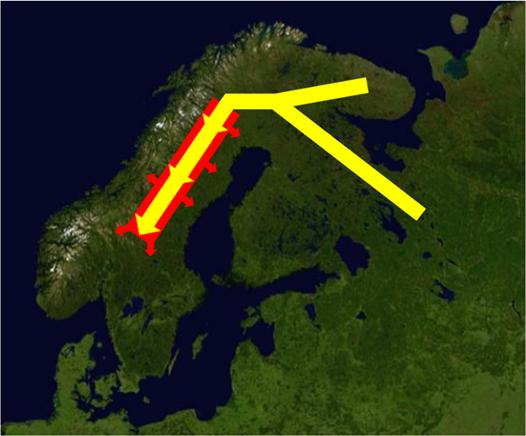 resten av nordvästra Sverige. Detta borde teoretiskt kunna underlätta spridningen av arter från fjällnära naturskogar österut till lägre delar av Norrlands och norra Svealands inland.