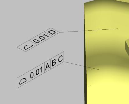 GD&T i CAD-modellen Inställningar för visning av GD&T text Denna funktion berör PC-DMIS och PC-DMIS Planner.