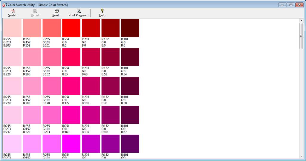 Färginställning med verktyget Color Swatch Utility Färginställning med verktyget Color Swatch Utility 2 Detta avsnitt beskriver verktyget Color Swatch Utility.