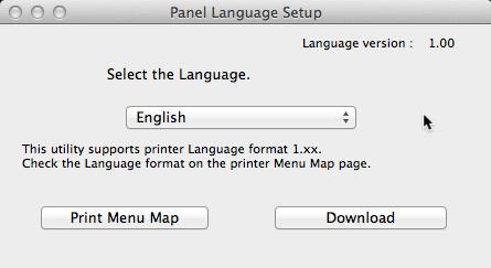 Verktyg för Mac OS X Verktyg för Mac OS X I detta avsnitt beskrivs verktyg du kan använda i Mac OS X. Språkinställningar för kontrollpanelen Du kan ändra kontrollpanelens språk.