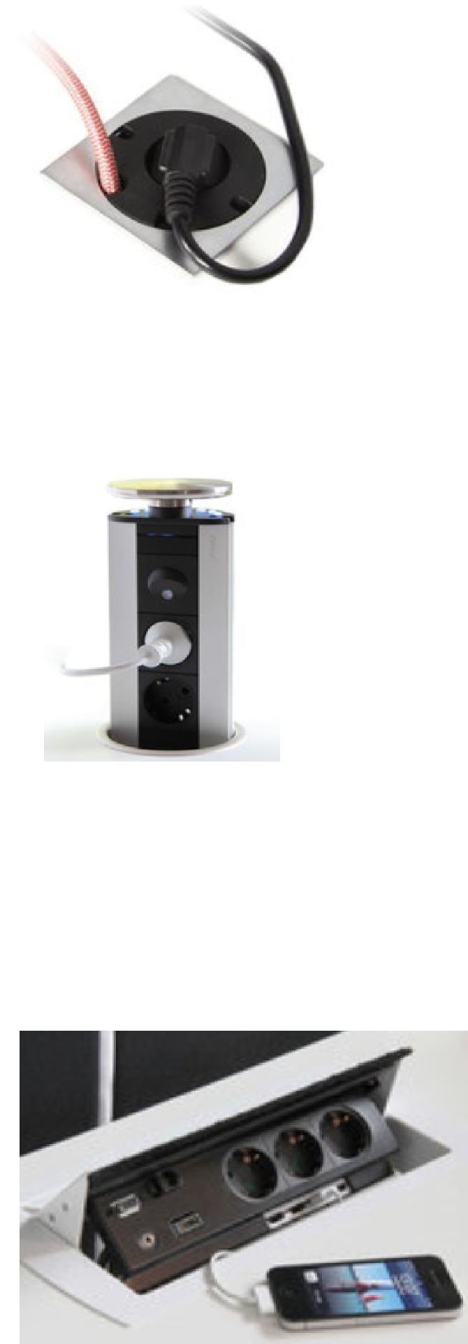POWER GROMMET Kabelgenomföring bestyckad med 1 eluttag och 4 hål för övriga kablar Alu/Svart Aluminium + plast 90 20 90 690261 465 SEK