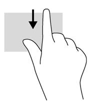 Använda gester på pekskärmen (endast vissa modeller) På en dator med pekskärm kan du styra objekten på skärmen direkt med fingrarna.