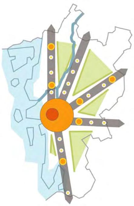 Figur 4 Göteborgsregionens strukturbild för utveckling