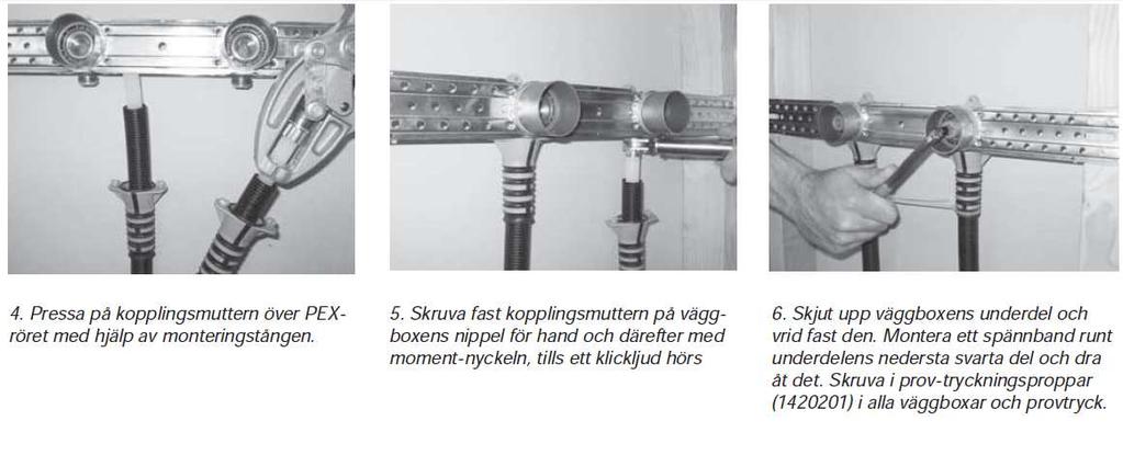 Montage av Väggbox Placera väggboxen med fronten max 35 mm från färdig väggbeklädnad för att säkerställa utbytbarheten av mediaröret.