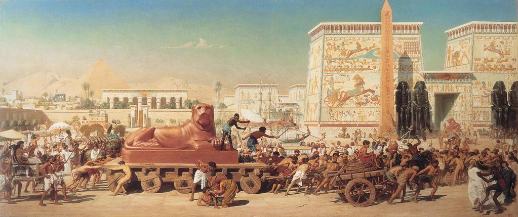 Edward Poynters målning Israel in Egypt från 1867 med referenser till Exodus (uttåget) i bibeln.