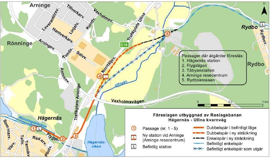Hägernäs Ullna kvarnväg Hägernäs station Rönningebäcken