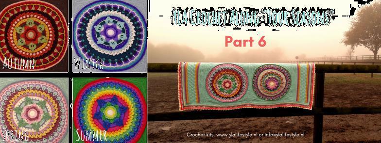 YLA Crochet Along Del 6 I del 6 av denna CAL kommer vi att förvandla de sista två cirklarna till rutor, och vi kommer att virka ihop de fyra rutorna till en enda stor ruta.
