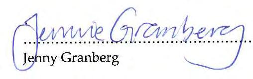 Underskrifter sekreterare calli Jenny Granberg (\ ~i ~;l~ =.
