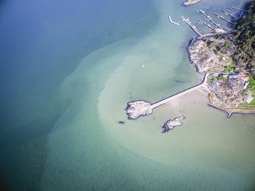 Figur 3.5. Vågdriven resuspension av sediment i Hakefjorden.
