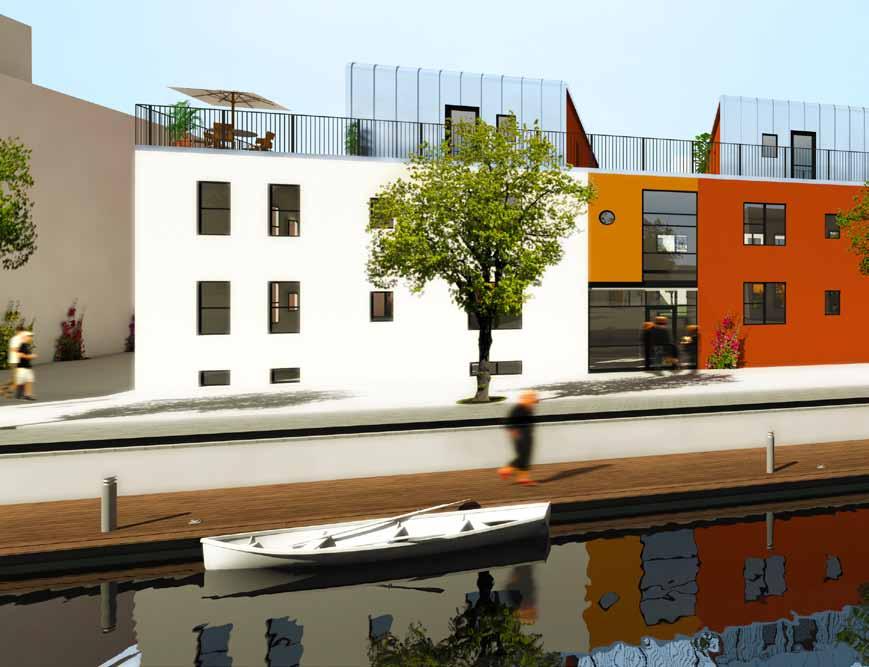 Mellan Esplanaden och kanalen Kvarteret Kajutan ligger på ett spännande läge inom Lomma Strandstad, mellan Esplanaden i väster och en nyanlagd kanal i öster.