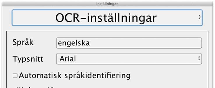 7.4.3.5 OCR-inställningar Denna rubrik är endast tillgänglig om kameran har stöd för OCR. Språk Tryck på denna knapp för att ställa in vilka språk som OCR-motorn skall tolka.