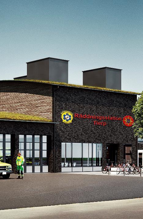 Projekt Räddningsstation i Uppsala Ny räddningsstation i Tierp med direkt anslutning till E4:an. Ambulans och brandkåren tillträder sina nya lokaler under Q1 2019.