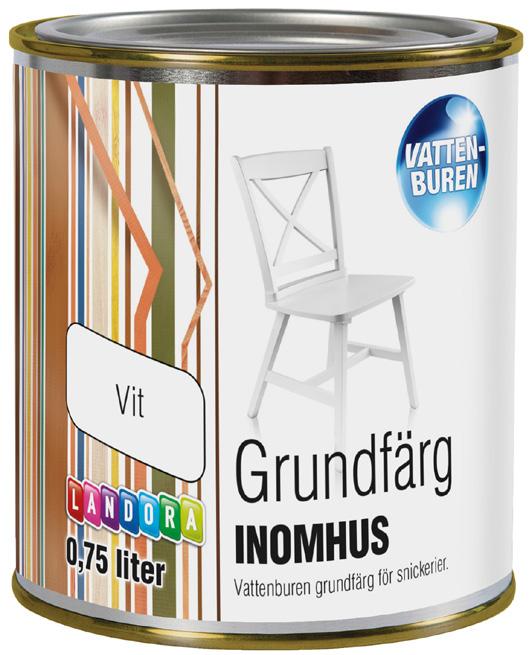 Landora Grundfärg Landora Grundfärg är en vattenburen grundfärg för inomhus snickerier. Den är snabbtorkande och har en mycket god vidhäftning till de flesta underlag.