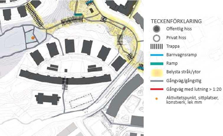 bebyggelse. Utdrag ur parkprogrammet med Årstaberg 1 markerat i lila.
