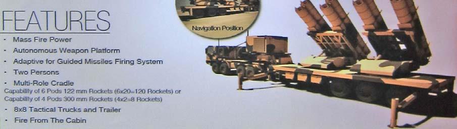Roketsan å sin sida visade material på sin version av systemet, som dock endast hade halva antalet lavetter jämfört med Jobaria MCL, men som kunde beväpnas med såväl 122 mm som 300 mm raketer.