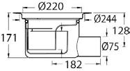 7102831 PURUS SPYGATT BIGG 220X75 P 110500 5618,00 Blücher Golvbrunn Drain Multi 206-50s 150x50 med