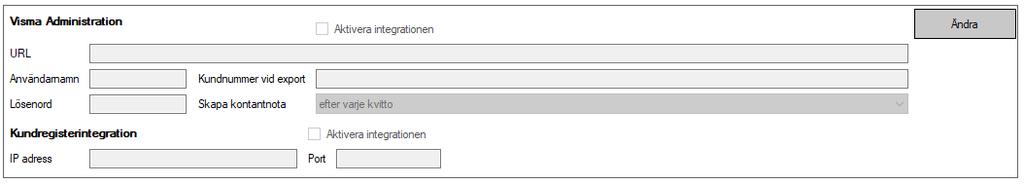 7 Integrationer 7.1 Integration med Visma (Extra tillval) MoreFlo Kassa kan integreras med Visma. 7.1.1 Förberedelser i Visma 1. Kontakta först Visma för att få hjälp att aktivera Visma Integration.