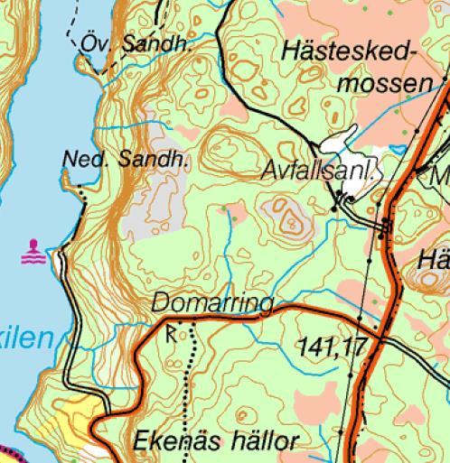 Parkering och uppställning av fordon Fordonstvätt 5.7.4 Övrigt Strax utanför tillrinningsområdets östra utkant ligger Hästeskedsmossens avfallsanläggning, se Figur 9.