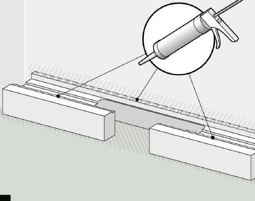 Kakel limmet är större än 13mm måste installationsblocket flyttas ut från