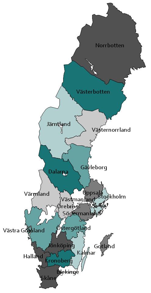Förändring av antal klagomål per 100 000 invånare, mellan 2016-2017 Tydliga skillnader