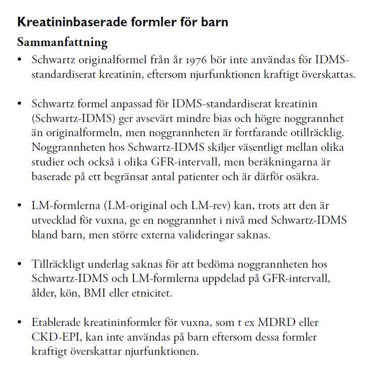 SBU. Skattning av njurfunktion.