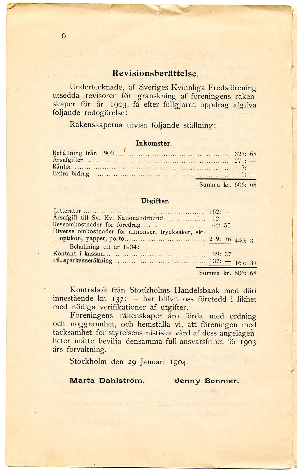 6 Revisionsberättelse.