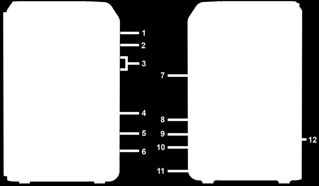 För mer information, se Bilaga B: LEDindikatortabell. 4 USB 2.0-port Främre panel Anslut externa diskar eller andra USB-enheter till din DiskStation här.