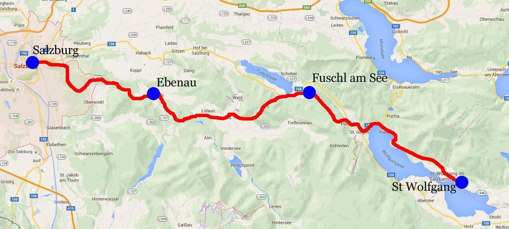 Via Maria, Salzburg St Wolfgang, 4 nätter 7(7) Via Maria Pilgrimsleden Via Maria går mellan Altötting i Tyskland och Mariazell i Österrike. Leden är totalt cirka 400 km lång.